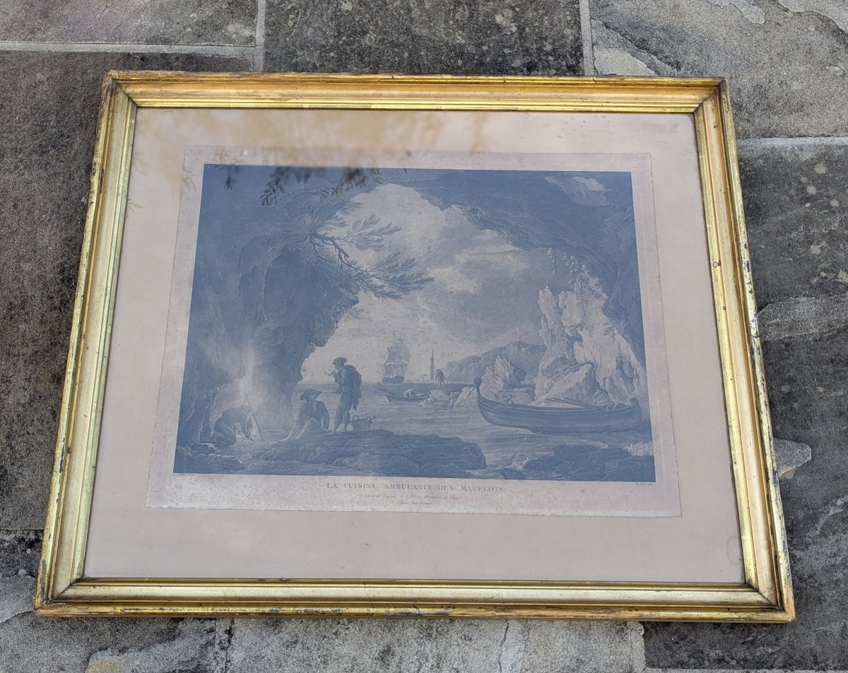 The Sailors' Traveling Kitchen, Framed Engraving - Joseph Vernet, Around 1775-photo-2