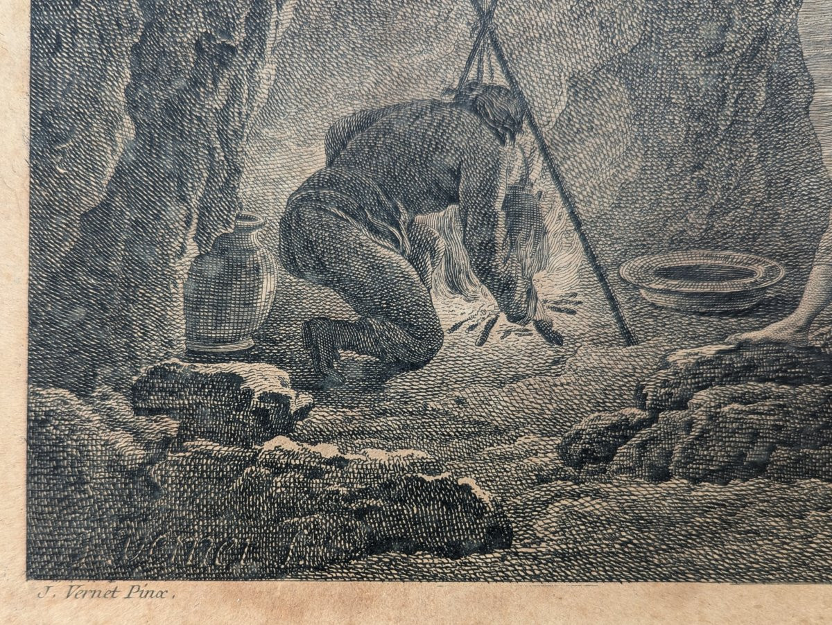 The Sailors' Traveling Kitchen, Framed Engraving - Joseph Vernet, Around 1775-photo-2