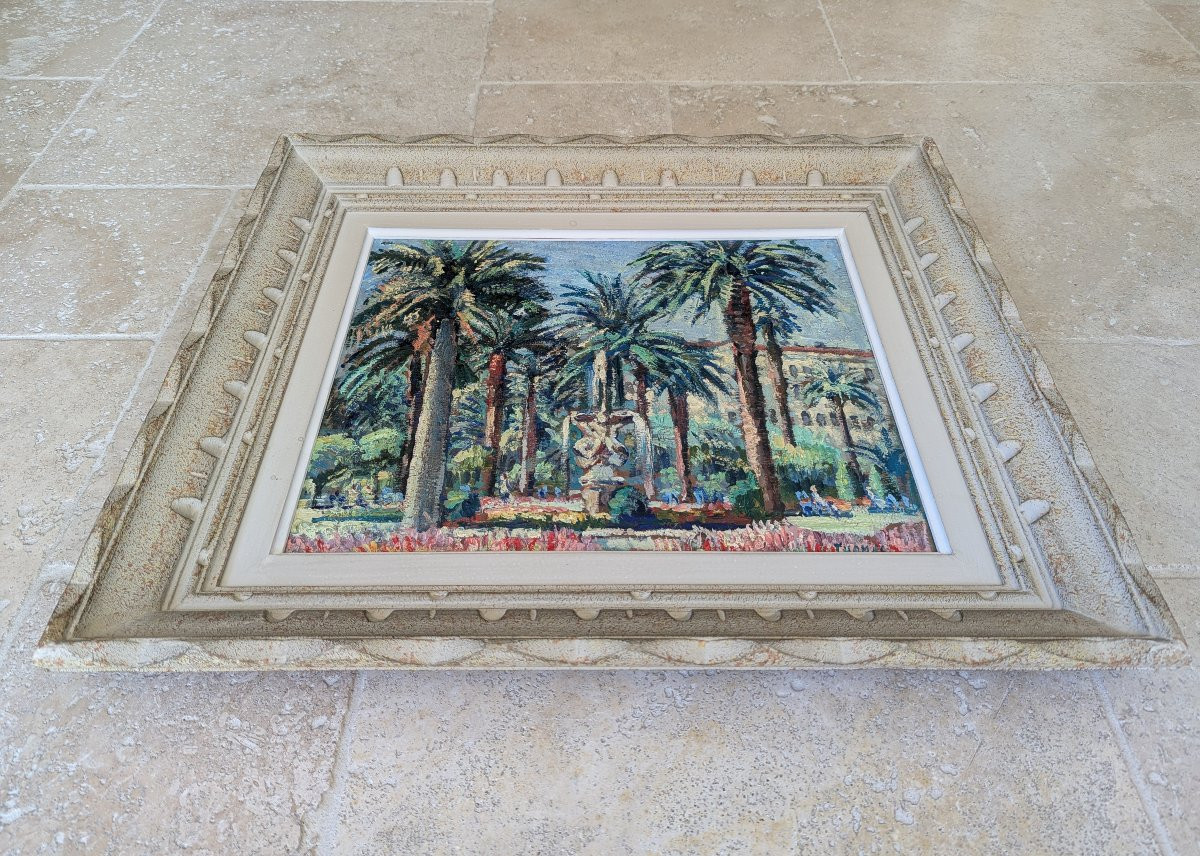 La Fontaine des Tritons - Nice - Peinture encadrée -photo-1