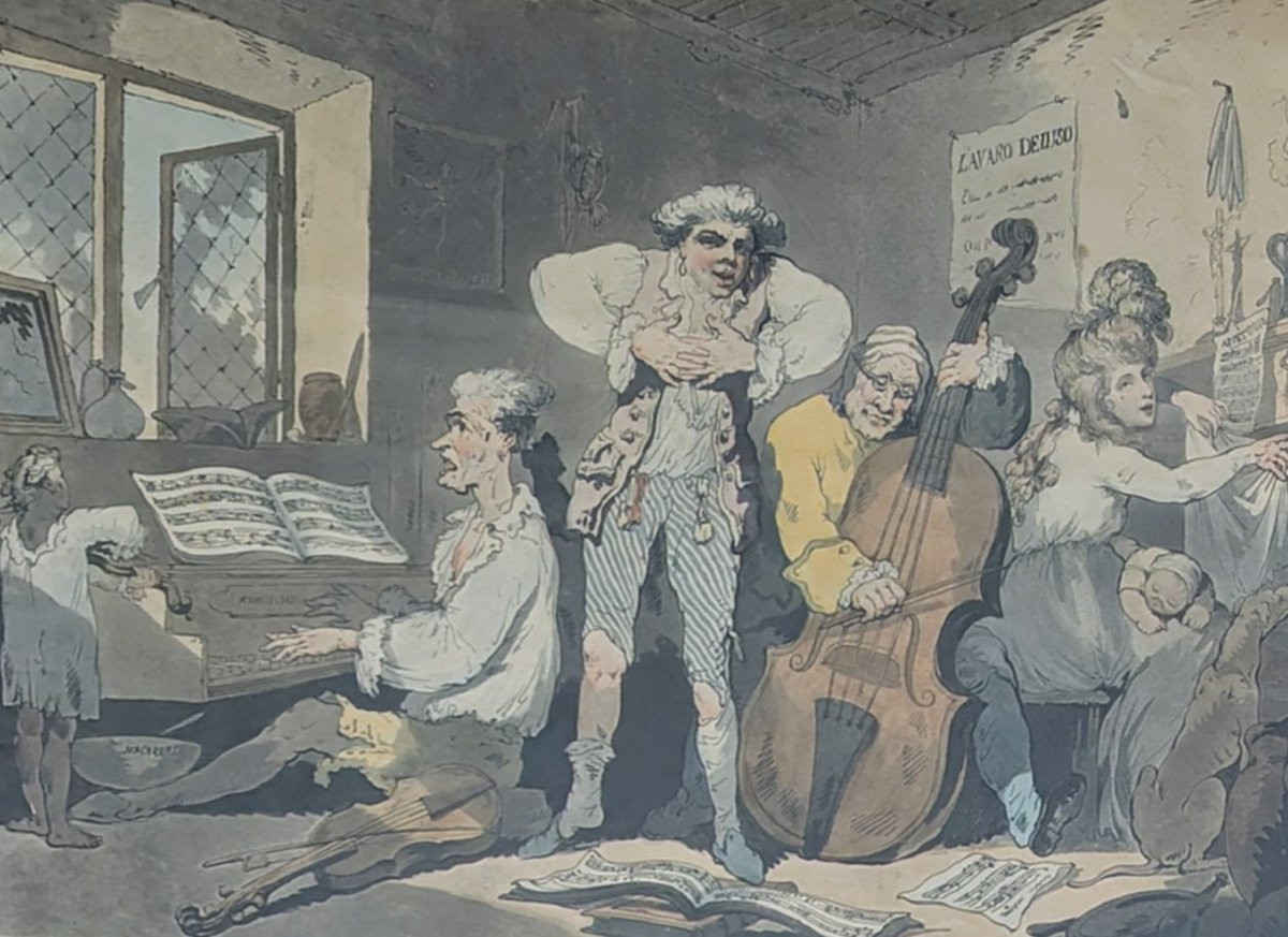 2 Framed 18th-century Satirical Etchings French And Italian Families-photo-8