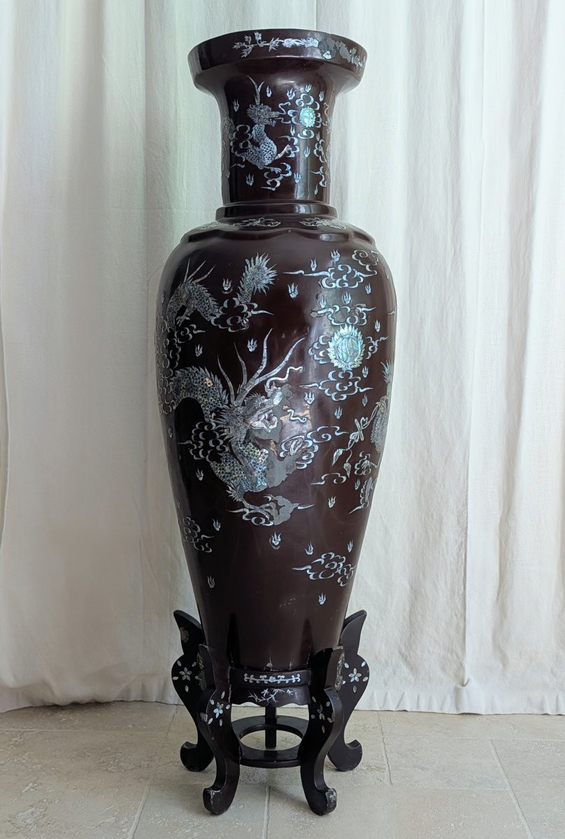 Important vase balustre décor burgauté- Asie-photo-2