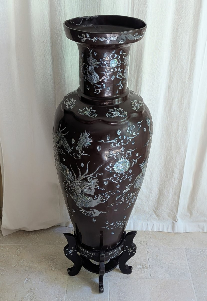 Important vase balustre décor burgauté- Asie-photo-3