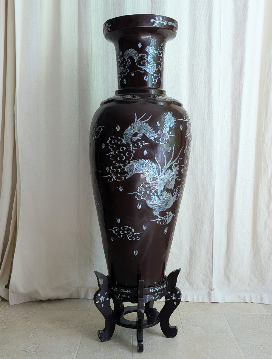 Important vase balustre décor burgauté- Asie-photo-4