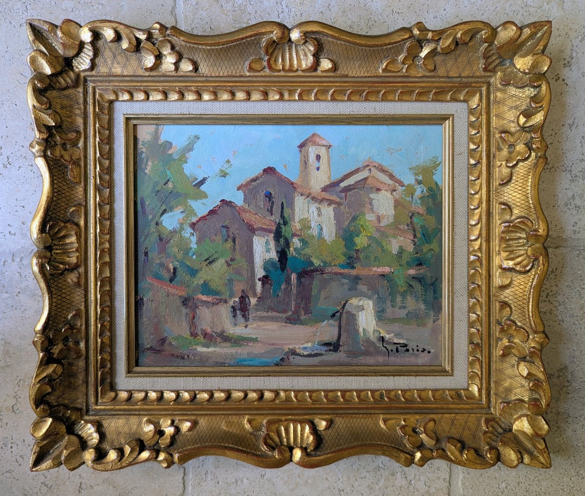 2 Framed Paintings By Maurice Paris. Villages Of Provence -photo-4