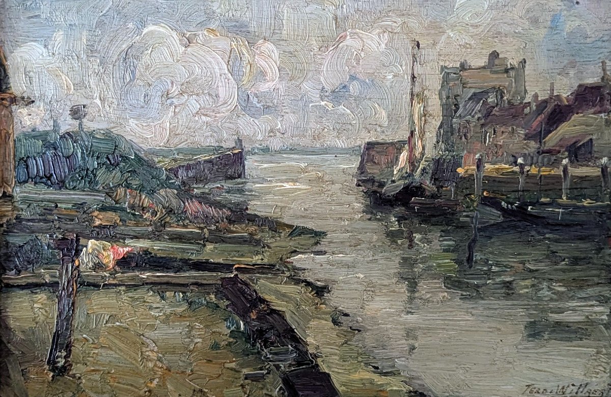 L'Escaut par Ferdinand Willaert - École belge-photo-4