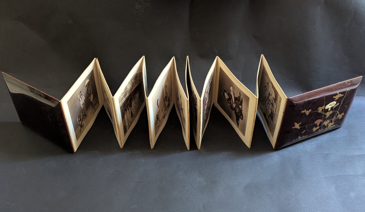 Photo Album Containing 24 Albumen Prints, With A Lacquered Cover. Meiji Period, Japan -photo-3