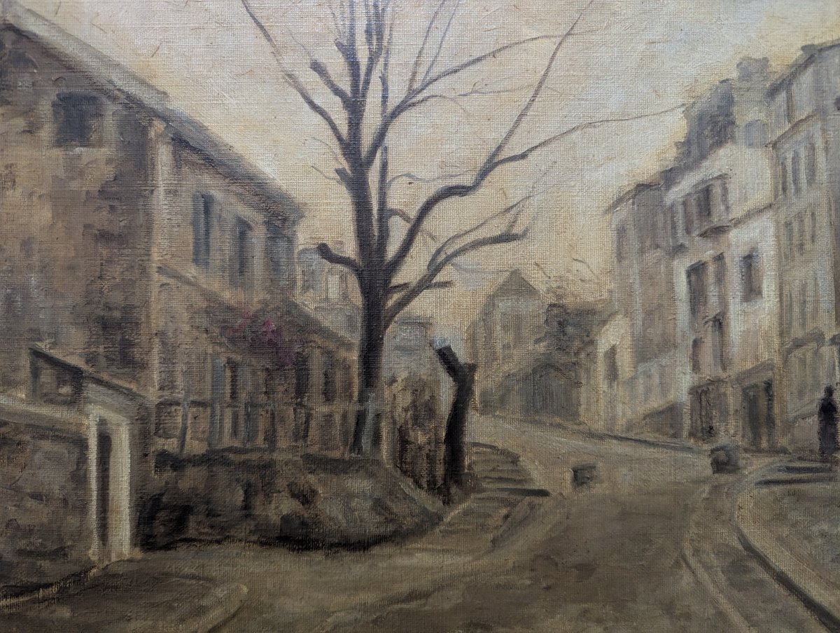 Montmartre, peinture encadrée signée Roger Quicray -photo-3