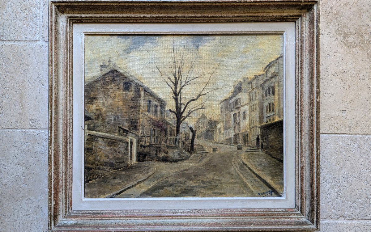 Montmartre, peinture encadrée signée Roger Quicray -photo-3