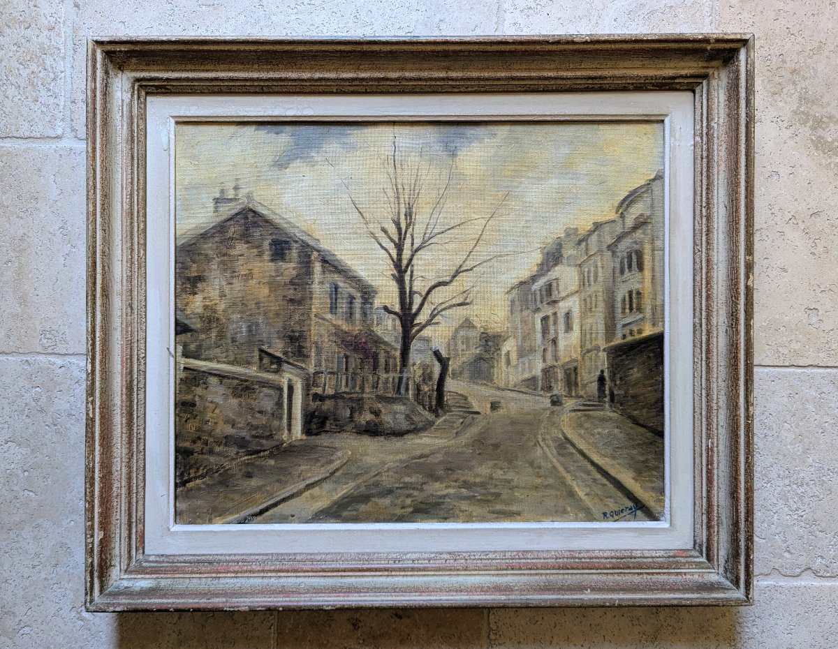 Montmartre, peinture encadrée signée Roger Quicray -photo-7