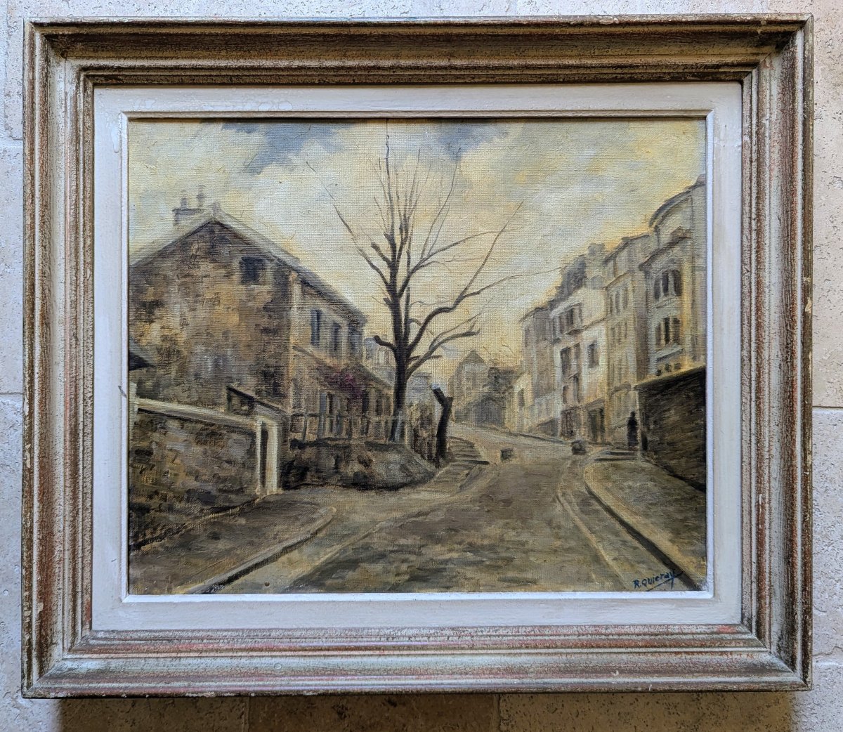 Montmartre, peinture encadrée signée Roger Quicray 