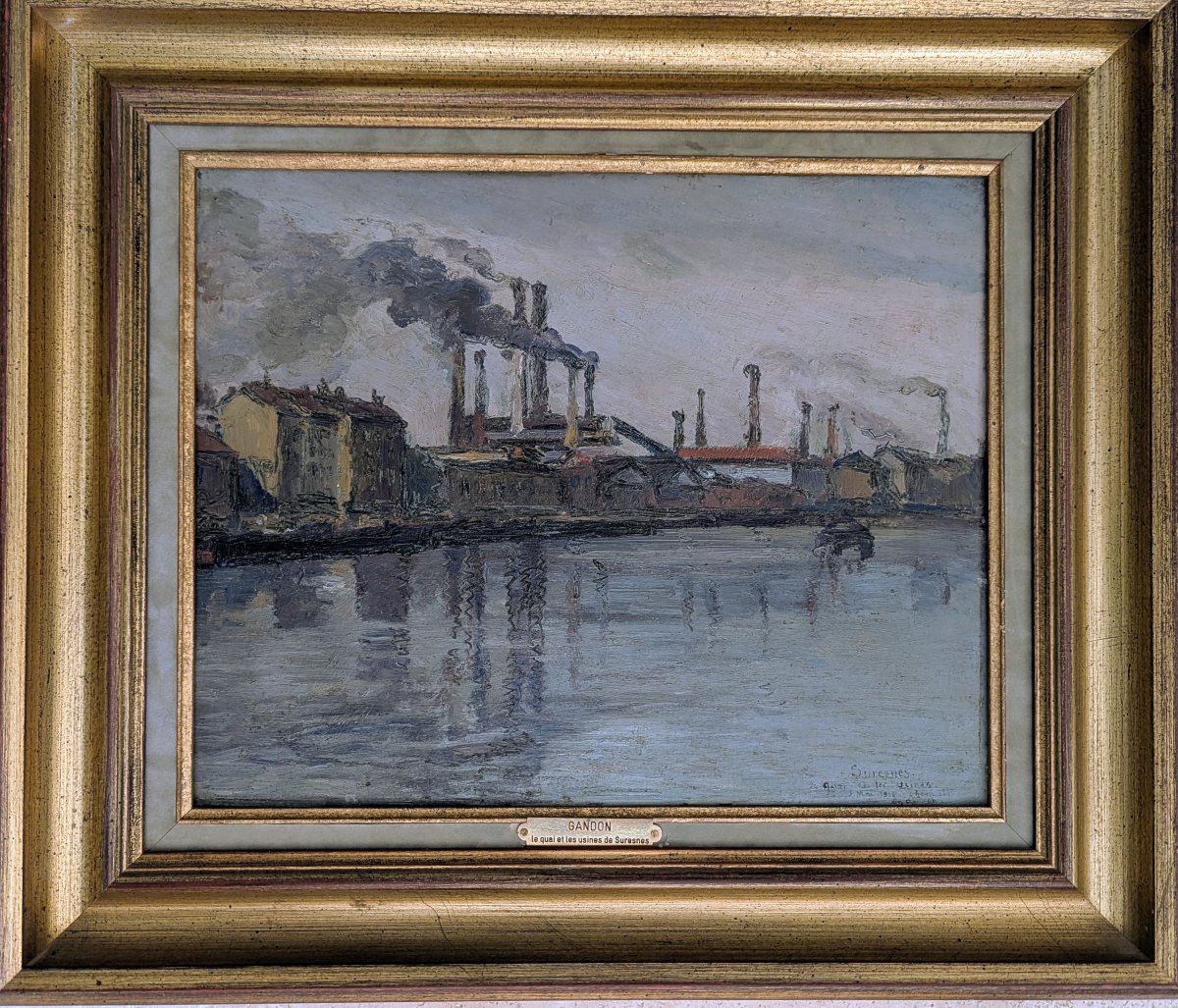 Suresnes, le quai et les usines par Gandon. 1916-photo-3