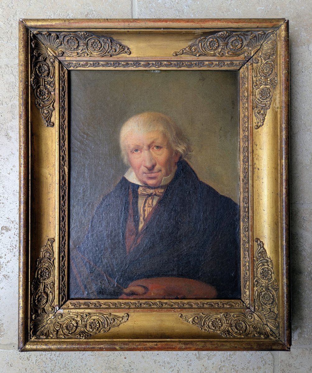 Framed Portrait Of A Painter From The Early 19th Century.-photo-3