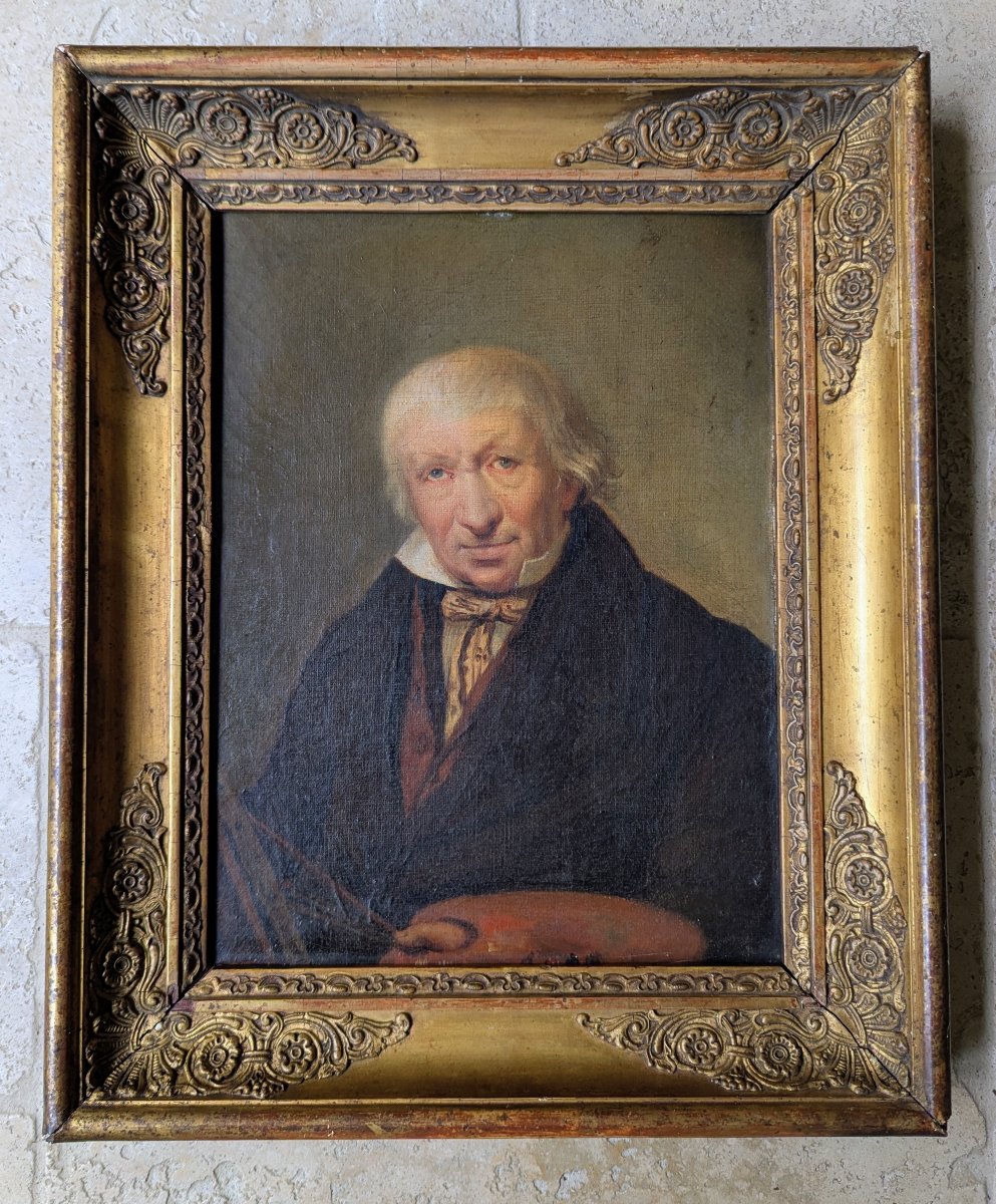 Framed Portrait Of A Painter From The Early 19th Century.-photo-1