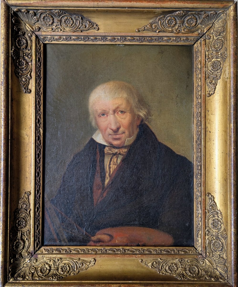 Framed Portrait Of A Painter From The Early 19th Century.