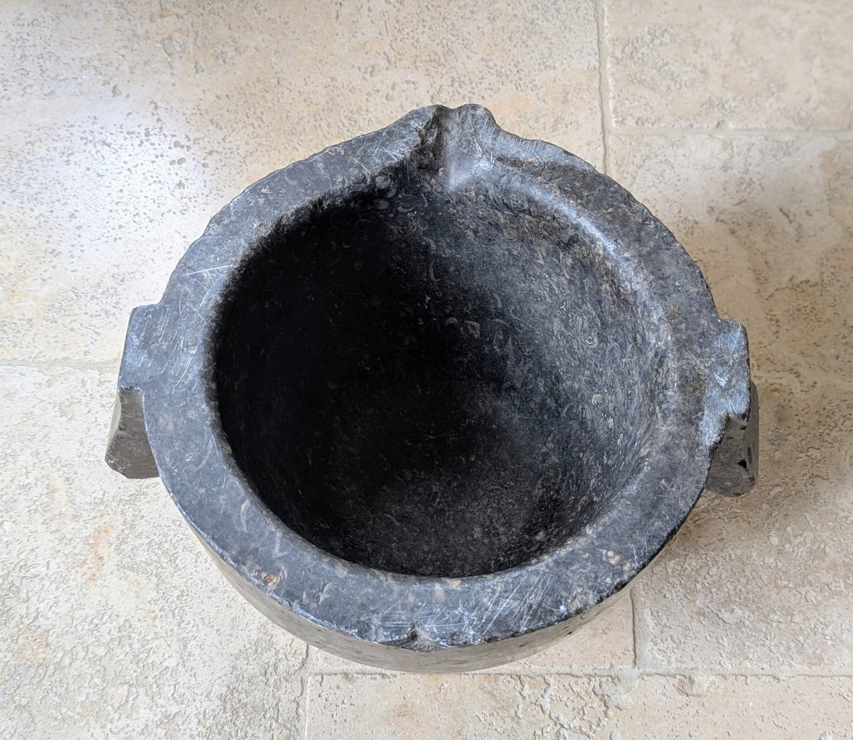 Large Marble Apothecary Mortar. Late 18th Century, Early 19th Century.-photo-3