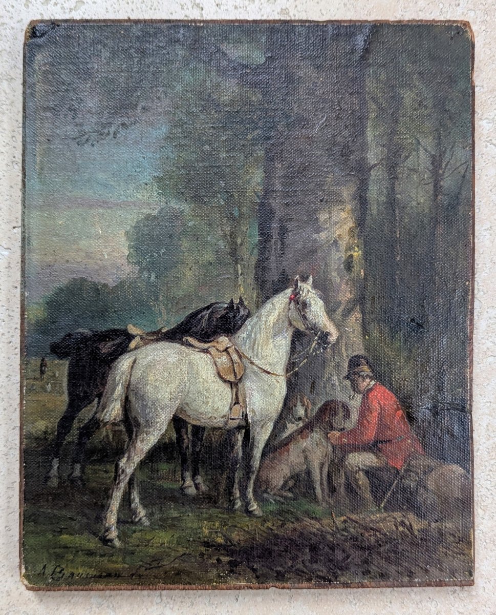 &amp;amp;quot;horse Herder, Horses, And Dogs At Rest&amp;amp;quot; By Alphonse Victor Baumann -photo-2