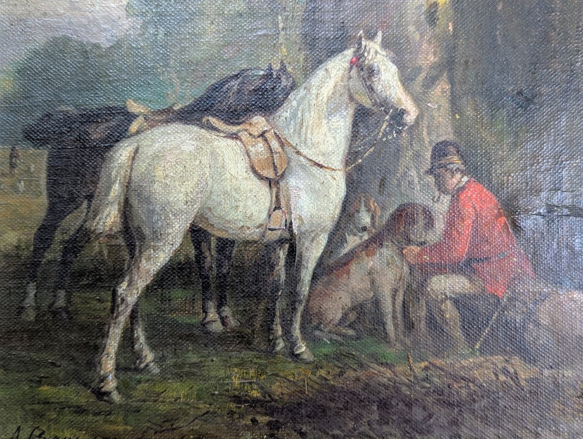 &amp;amp;quot;horse Herder, Horses, And Dogs At Rest&amp;amp;quot; By Alphonse Victor Baumann -photo-1