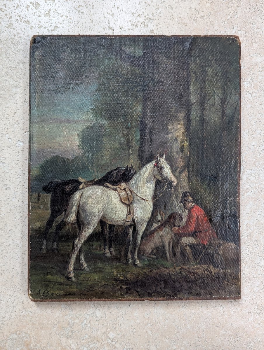 &amp;amp;quot;horse Herder, Horses, And Dogs At Rest&amp;amp;quot; By Alphonse Victor Baumann -photo-5