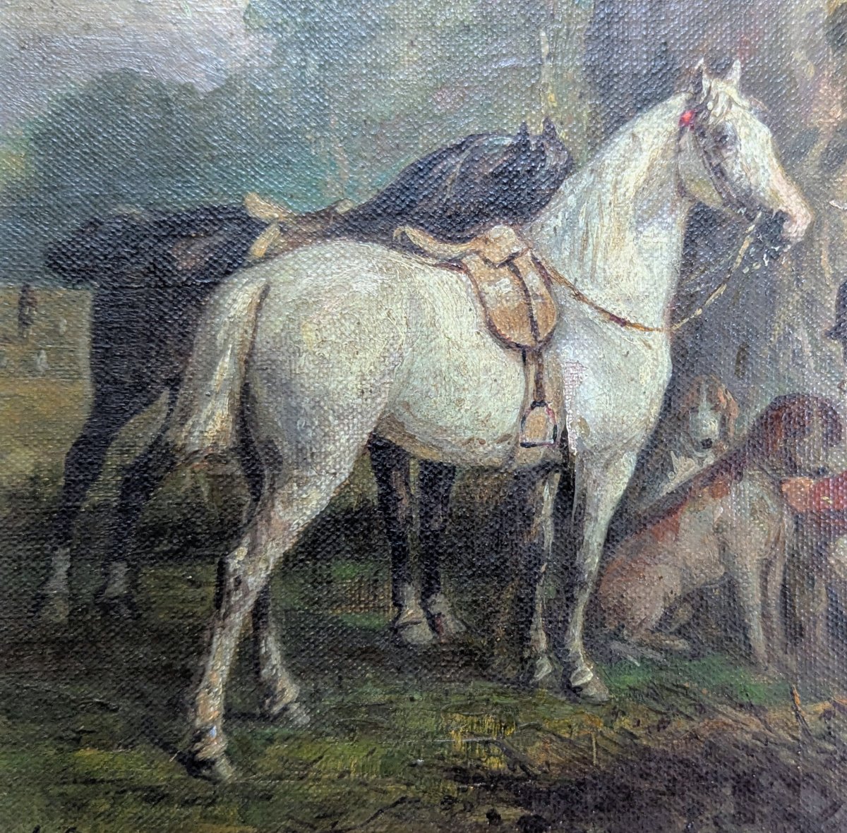 &amp;amp;quot;horse Herder, Horses, And Dogs At Rest&amp;amp;quot; By Alphonse Victor Baumann -photo-6