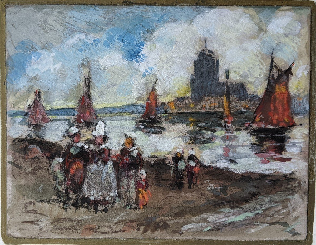 Breton Scene. Pastel-photo-3