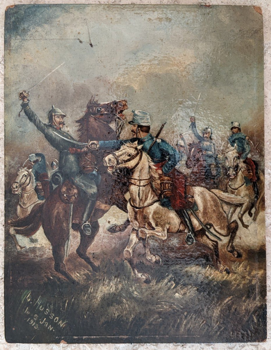 Cavalry Combat By L. Husson 1915-photo-2