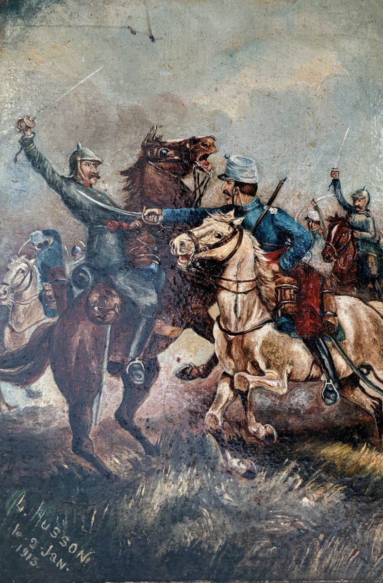 Combat de cavalerie par L. Husson 1915 
