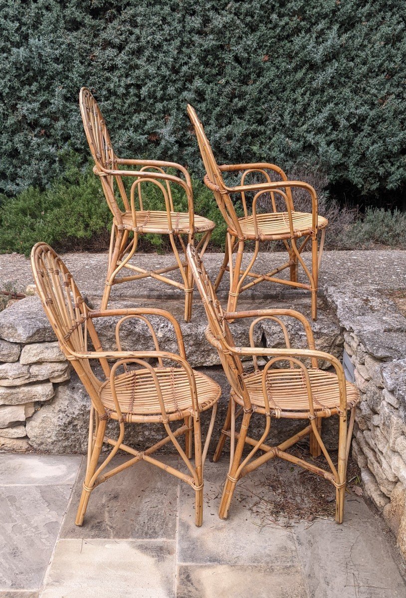 4 fauteuils en bambou-photo-2