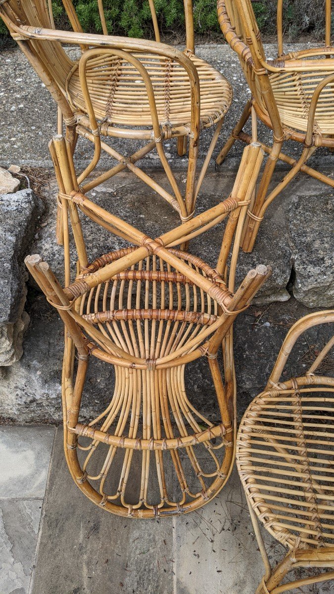 4 fauteuils en bambou-photo-3