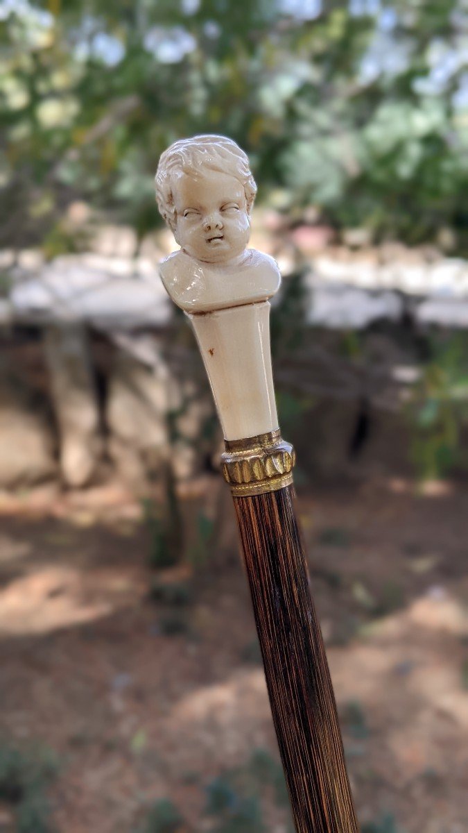 Cherub Handle Cane In Ivory-photo-4
