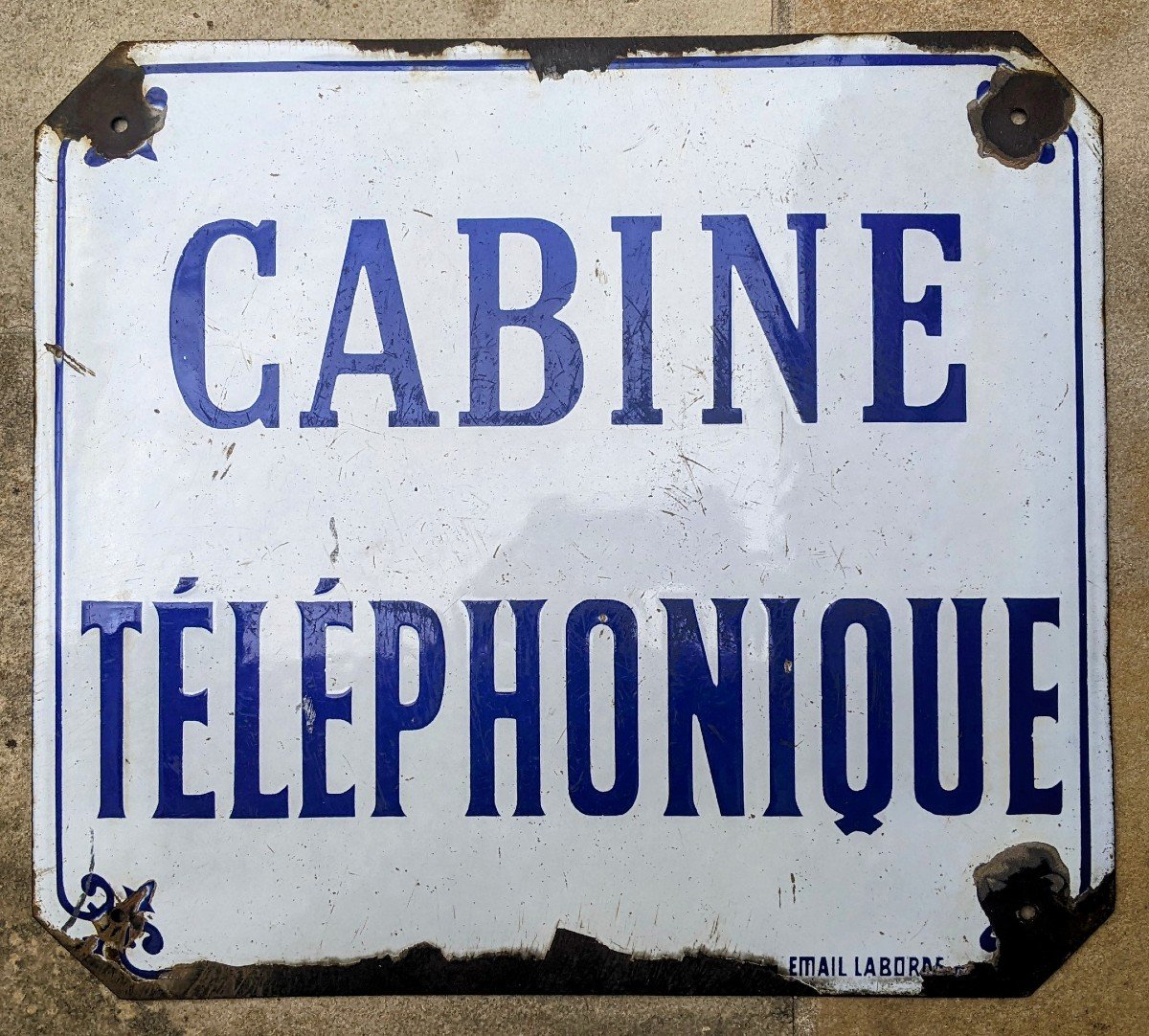 Plaque émaillée : Cabine téléphonique -photo-2