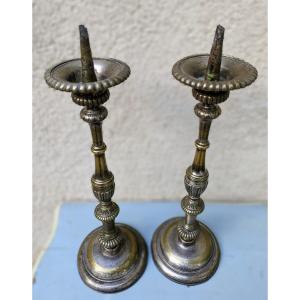 Pair Of Louis XIV Picnic Candles