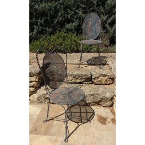 2 chaises de jardin en fer