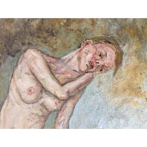 Naked Woman. Large Painting Signed Calum Fraser
