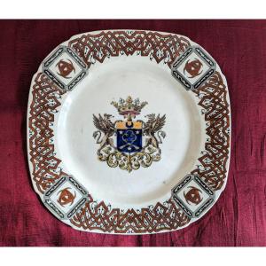 Armorial Plate. Crown Of Marquis. Clain & Perrier