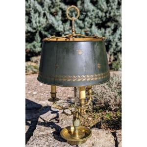 Lampe Bouillotte en bronze et tôle 