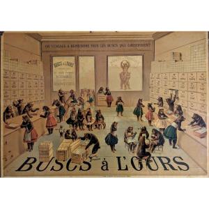 Buscs à L’ours. Advertising Cardboard 1900