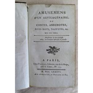 "Amusemens d'un Septuagénaire "1786 Pierre de Bologne