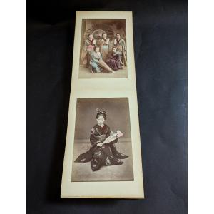 Album photographique de 24 tirages albuminés, couverture en laque. Japon période Meiji 