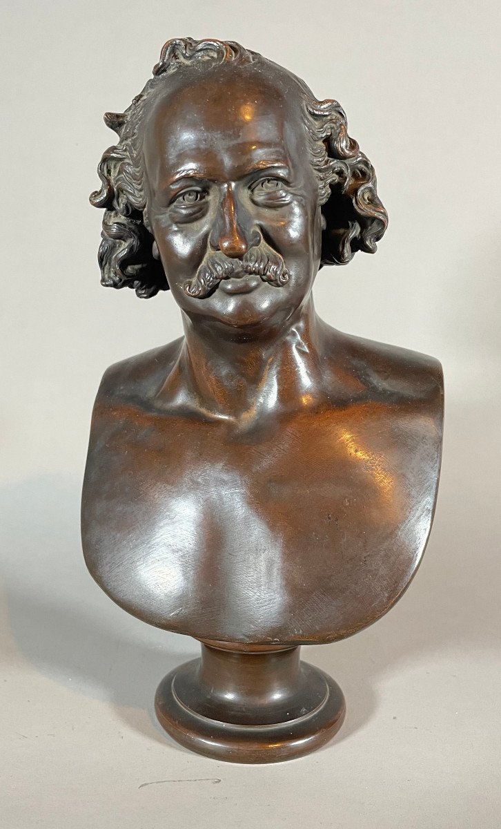 Buste d'Alexandre Dumas par Eugène Guerlain (1837-1875)