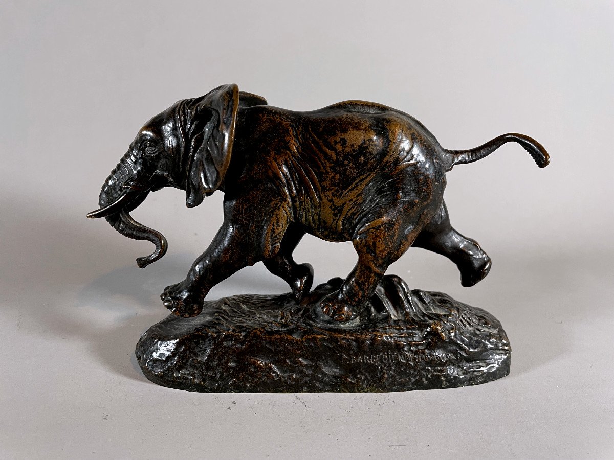 A.l Barye 51795-1875) Eléphant Du Sénégal-photo-2
