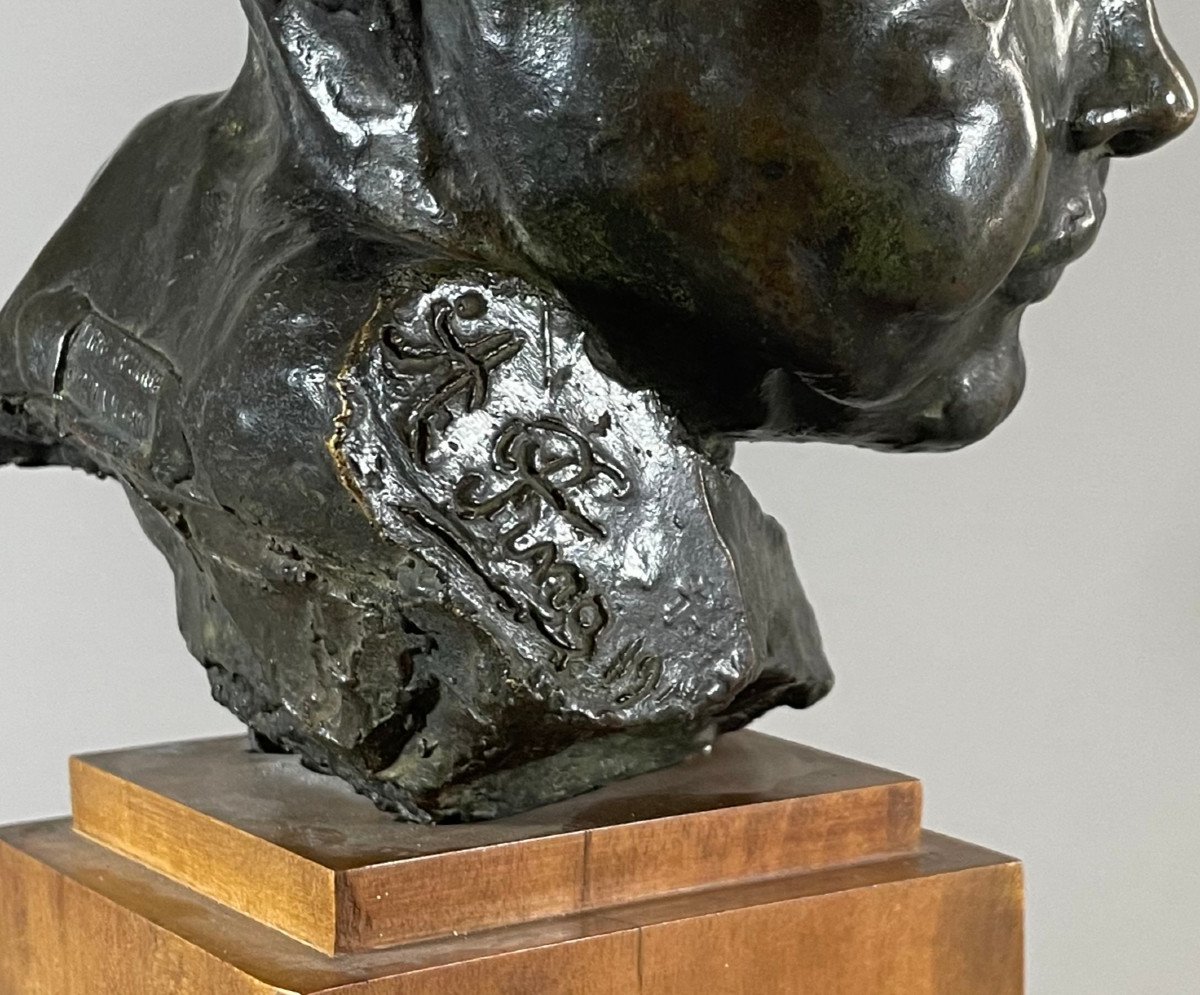 Alfredo Pina (1887-1966) Bronze Baby Bust-photo-1