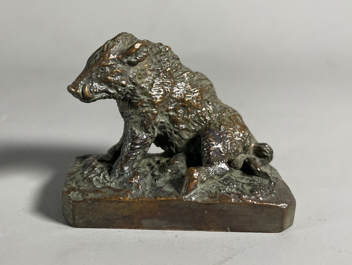 Fratin 1801-1865 Bronze Boar Daubree Brand -photo-2