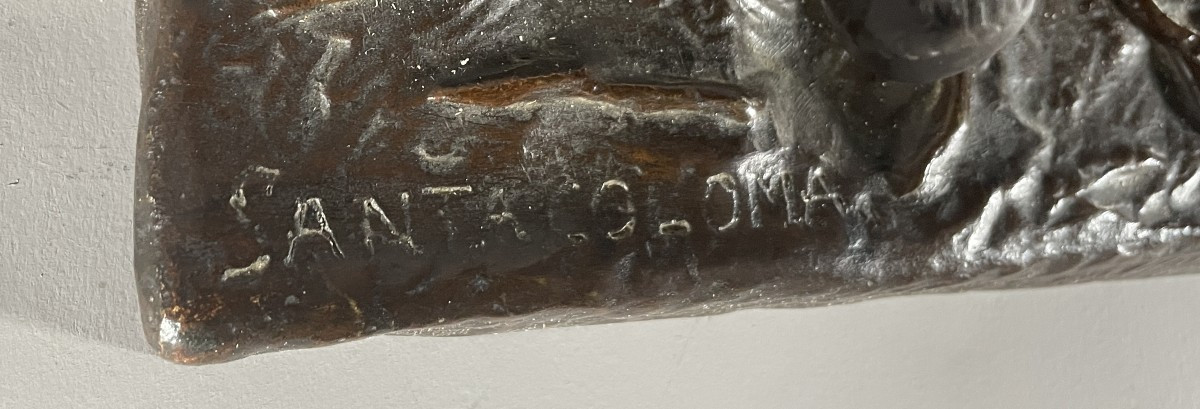 Retour De Campagne  Officier à Cheval d'Après Santa Coloma 1826-1886  Bronze-photo-2