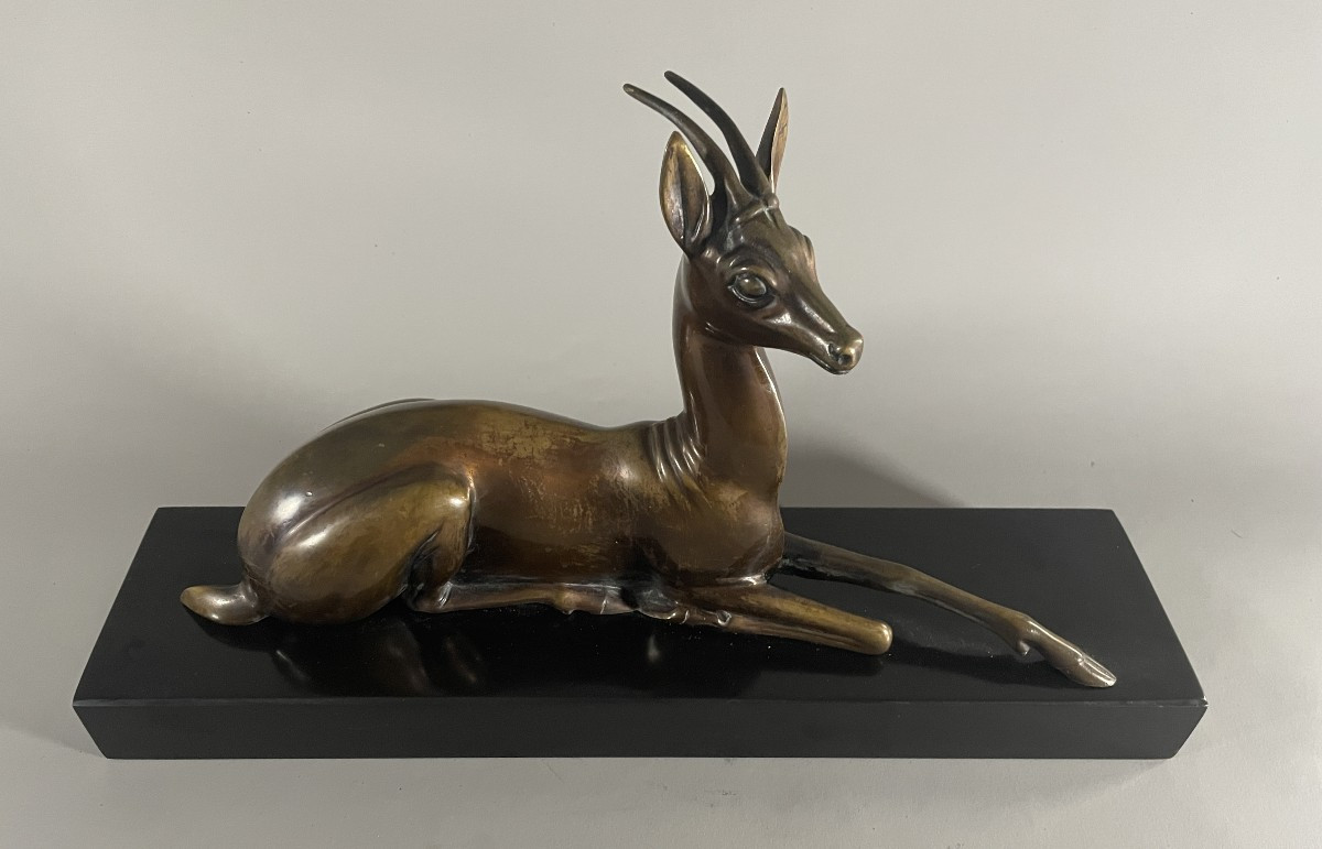 Georges Lavroff 1895-1991 Antilope en bronze -photo-4