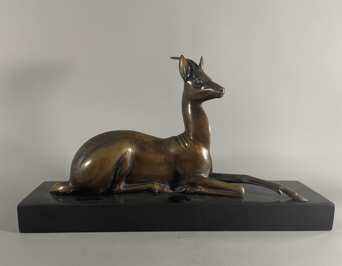 Georges Lavroff 1895-1991 Antilope en bronze 