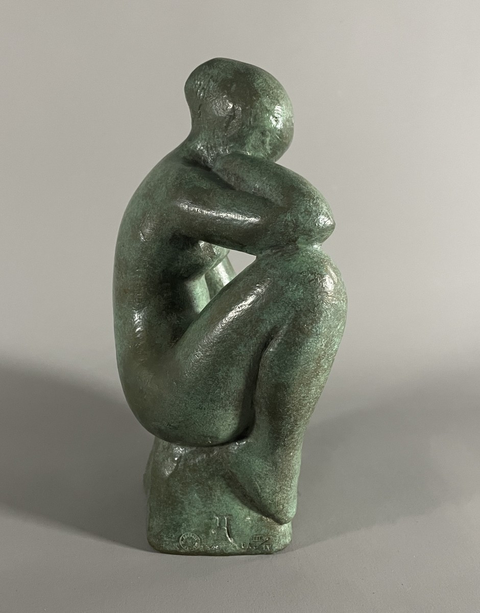 André Jaoul 1928-2000. Seated Bronze Nude-photo-4