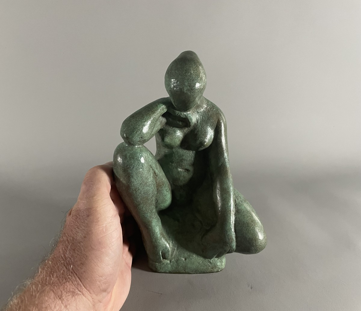 André Jaoul 1928-2000. Seated Bronze Nude-photo-3