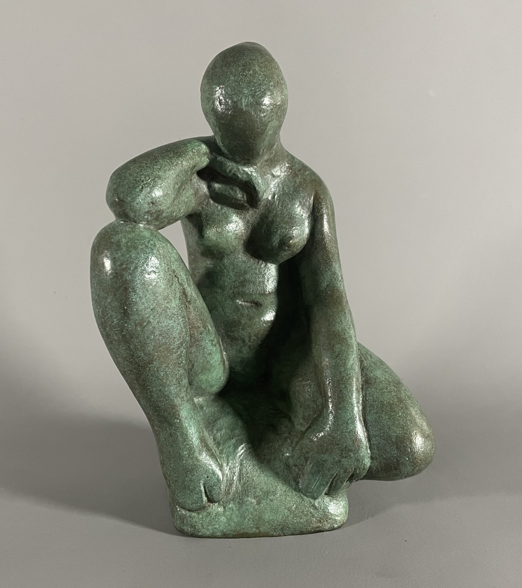 André Jaoul 1928-2000. Seated Bronze Nude
