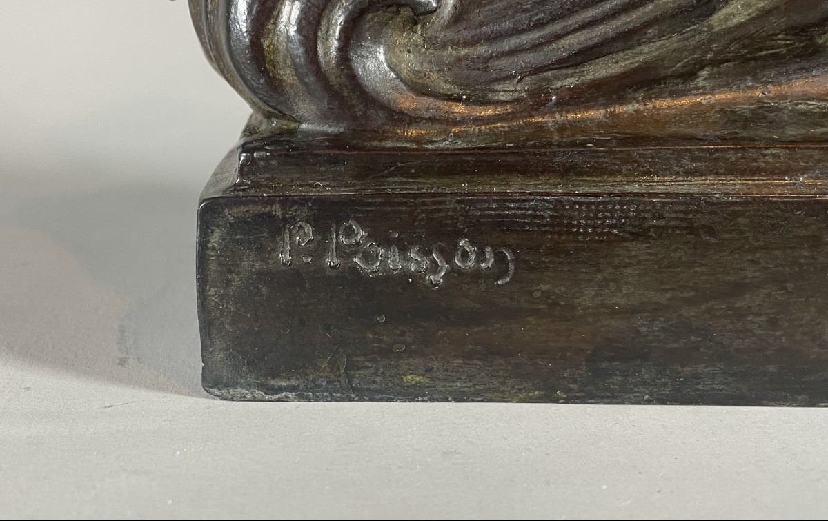 Poisson Pierre Marie 1876-1953 Bronze Amphitrite sur un Dauphin Valsuani Fondeur-photo-2