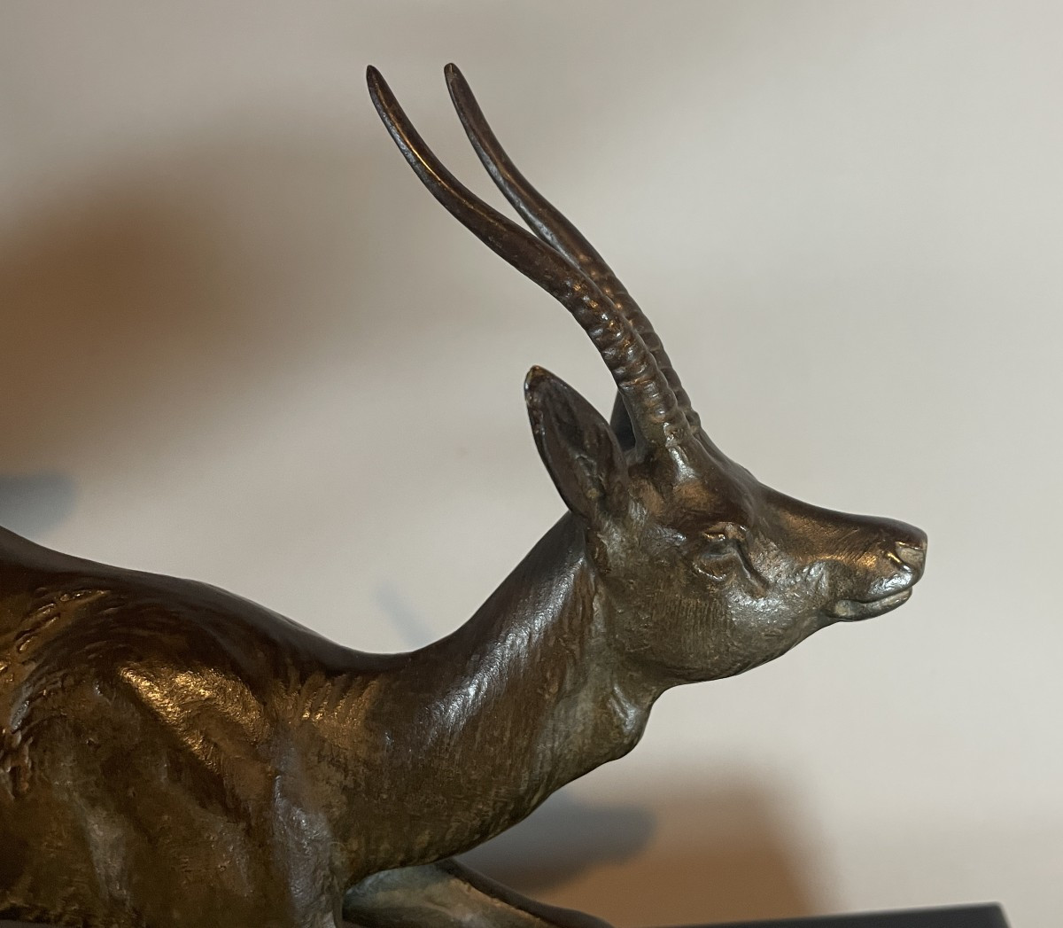 Plagnet XX em  Bronze antilopes bondissant-photo-4